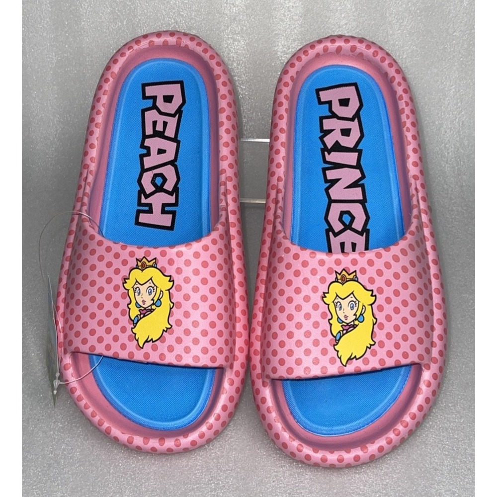 Ground Up Princess Peach Slides Slip On Pink Sandals Super Mario Women's Size 10 - Picture 13 of 16